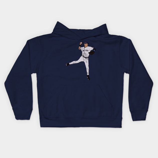 Derek Jeter Jump Throw Kids Hoodie by rattraptees